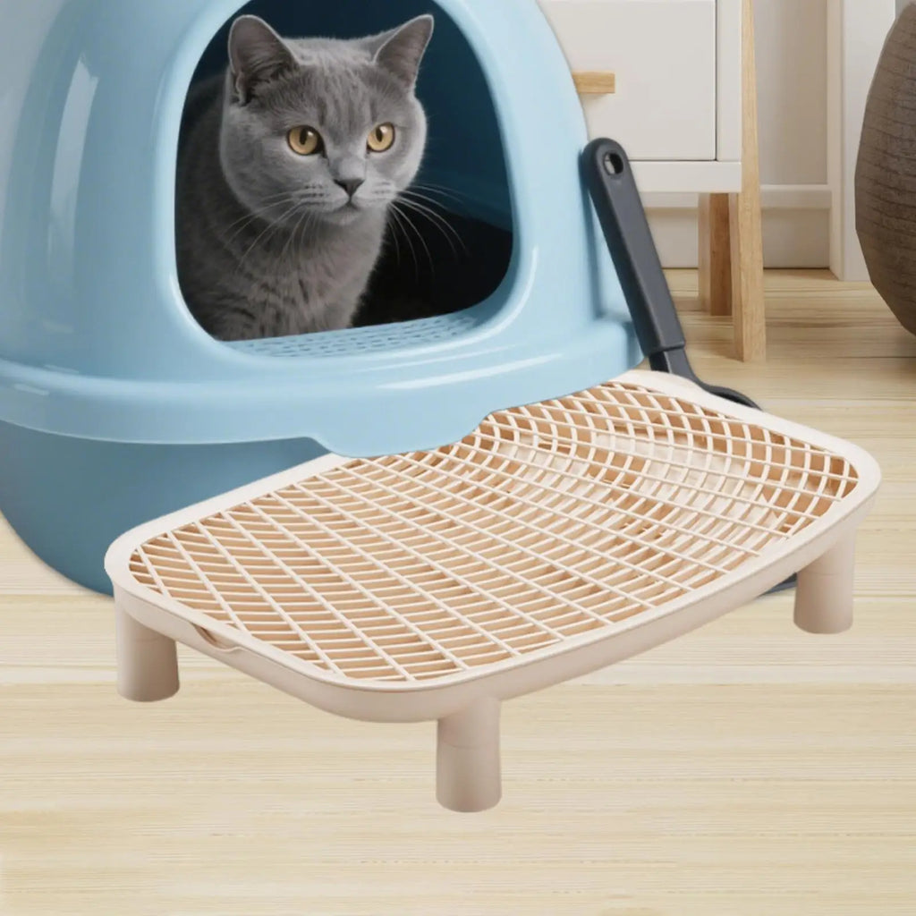 Cat Litter Box Ramp with Litter-Trapping Mesh