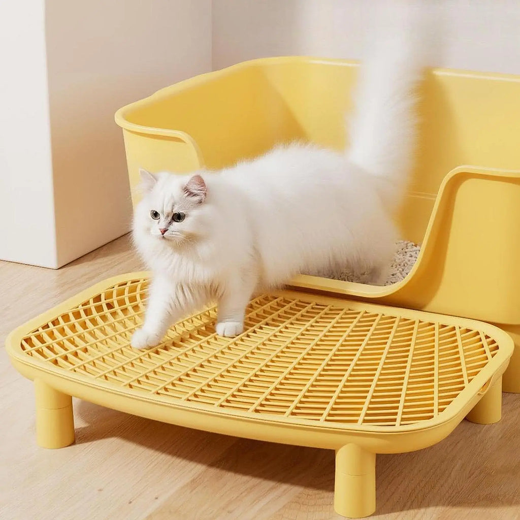 Cat Litter Box Ramp with Litter-Trapping Mesh