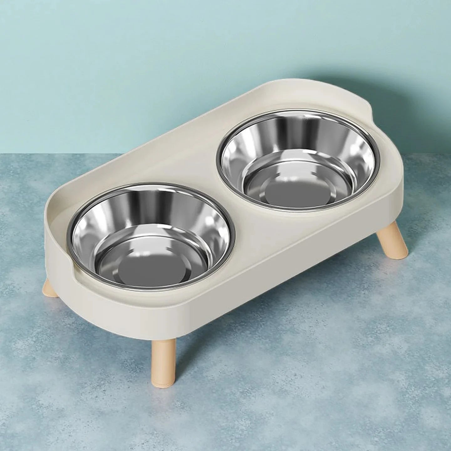 Elevated Dual-Bowl Pet Feeder with Neck Support