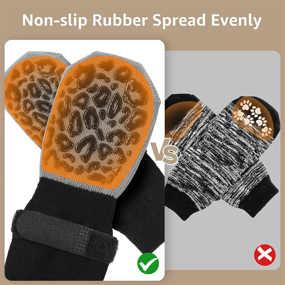 Anti-Slip Dog Socks | Paw Protection, Strong Grip (4-Pack)