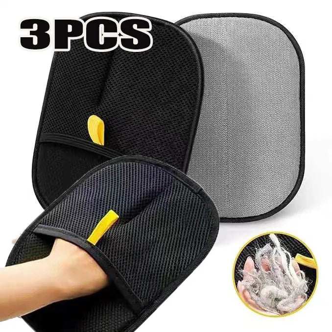 Pet Hair Removal & Grooming Gloves for Dogs & Cats – Double-Sided Deshedding Tool
