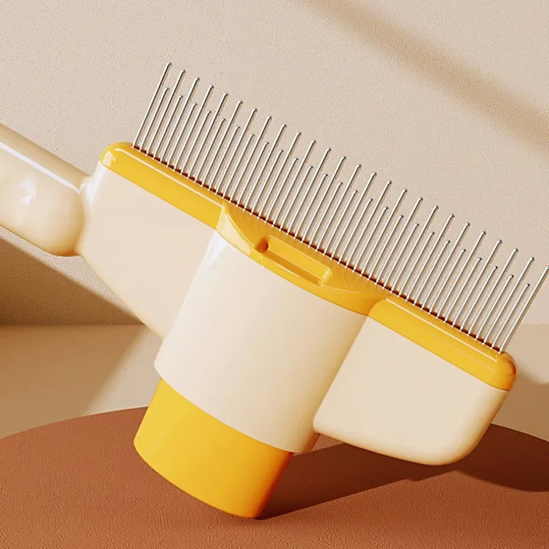 Self-Cleaning Pet Grooming Brush for Dogs & Cats – Massage Comb, One-Button Hair Remover