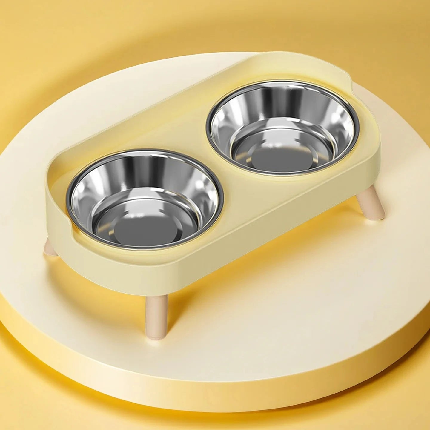 Elevated Dual-Bowl Pet Feeder with Neck Support