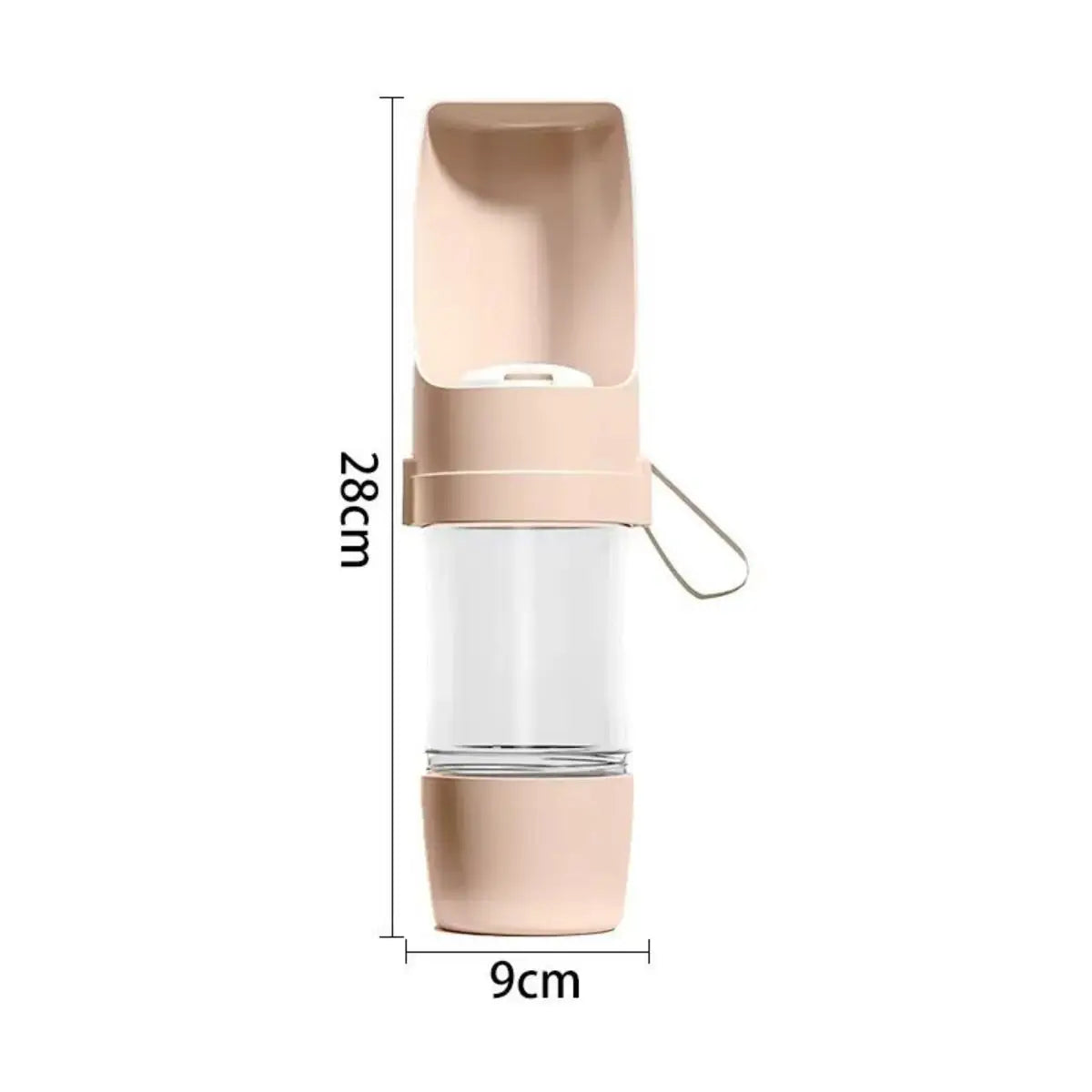 2-in-1 Travel Water Bottle & Food Container for Dogs & Cats – 450ml + 150ml