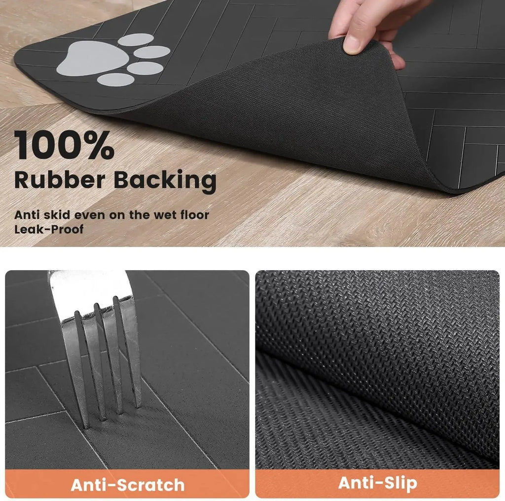 Pet Feeding Mat for Dogs & Cats – Absorbent, Waterproof, Rubber-Backed, Quick Dry
