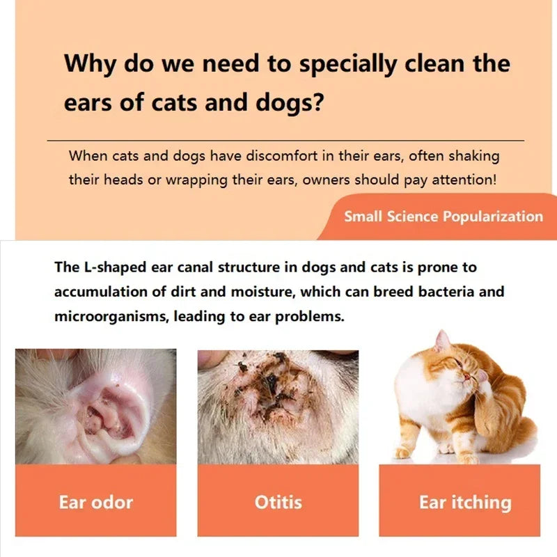 Advanced Ear Cleaner for Dogs & Cats – Kills Ear Mites & Fungus, Gentle Formula