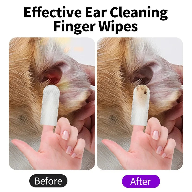 Ear Cleaning Wipes & Fingertip Pads for Dogs & Cats