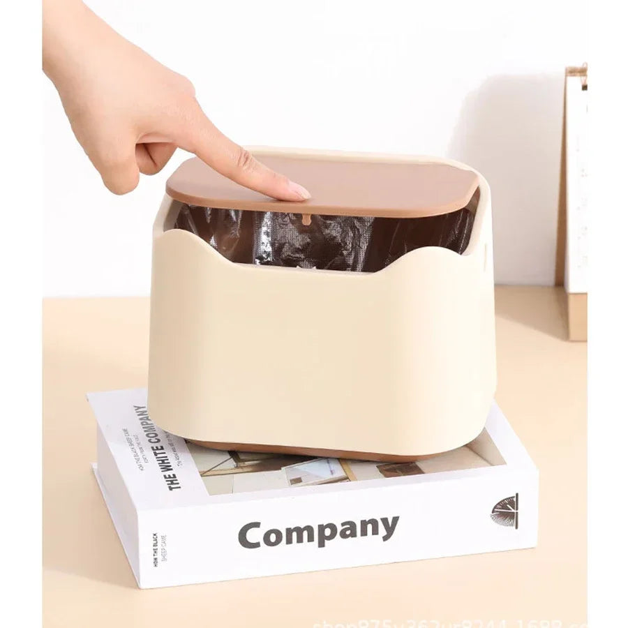 Cat Litter Waste Bin with Spring-Opening Lid