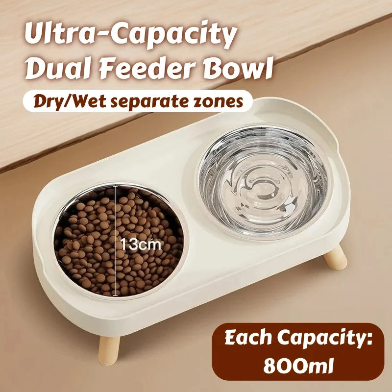 Elevated Dual-Bowl Pet Feeder with Neck Support