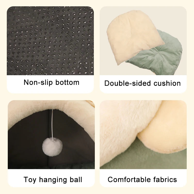 Deep Sleep Cave Bed for Cats & Small Dogs