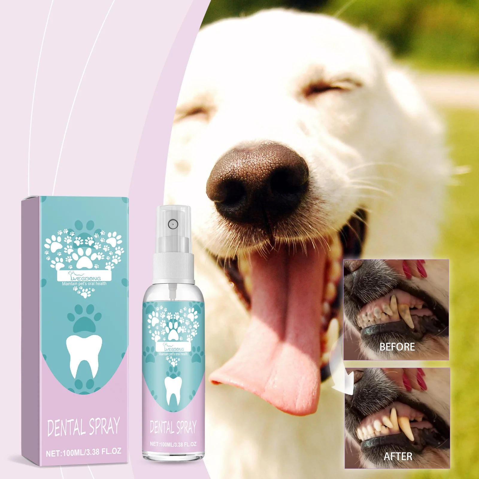 Pet Oral Care Spray for Dogs & Cats – Deep Cleaning, Fresh Breath, Teeth & Gum Care