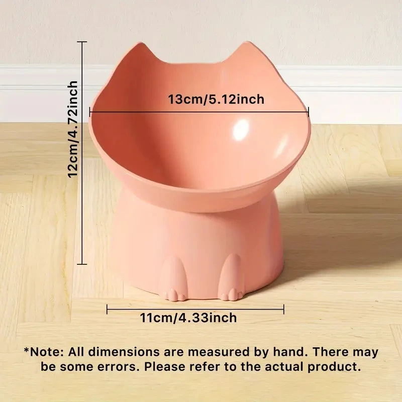 Tilted Elevated Cat Bowl with Neck Protection