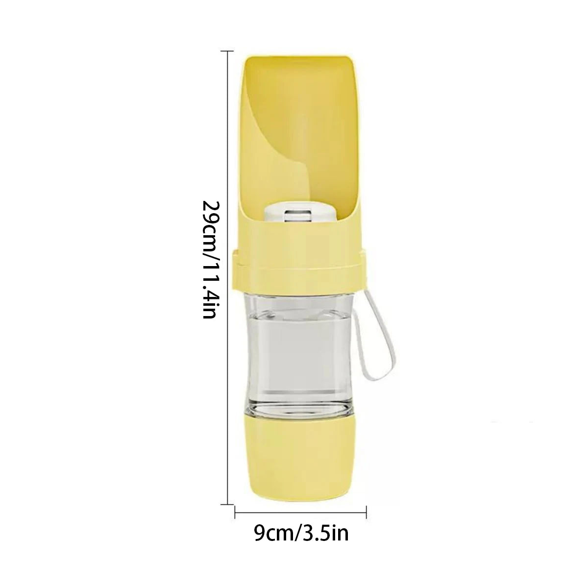 2-in-1 Travel Water Bottle & Food Container for Senior Dogs & Cats | 450ml Water + 150ml Feeder