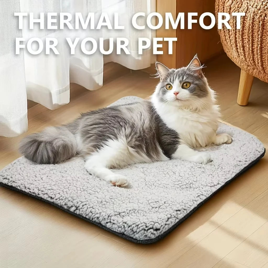 Self-Heating Pet Mat/Blanket, Suitable for Dogs and Cats, Washable Pet Warming Mat, Long-Pile Core Layer.