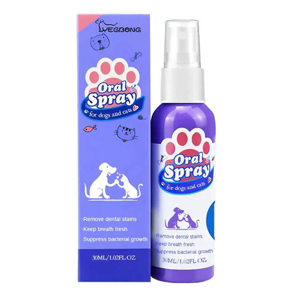 Pet Dental Spray for Dogs & Cats – Reduces Plaque & Tartar, Fresh Breath, 30ml