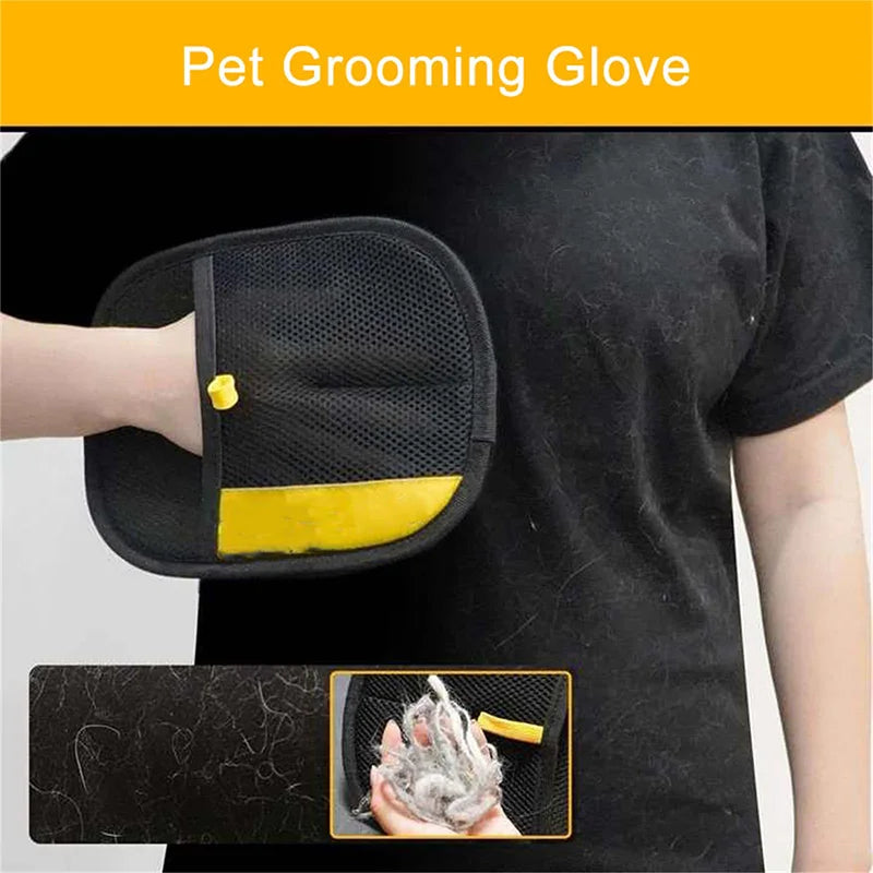 Pet Hair Removal & Grooming Gloves for Dogs & Cats | Double-Sided Deshedding Tool