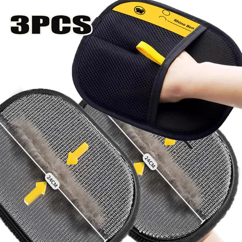 Pet Hair Removal & Grooming Gloves for Dogs & Cats | Double-Sided Deshedding Tool