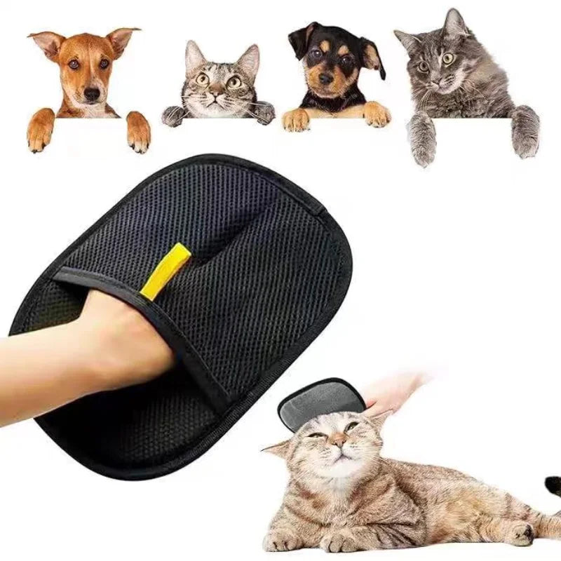 Pet Hair Removal & Grooming Gloves for Dogs & Cats – Double-Sided Deshedding Tool