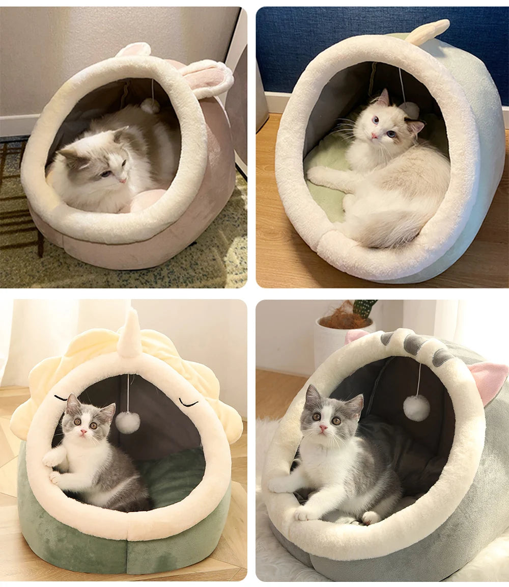 Deep Sleep Cave Bed for Cats & Small Dogs