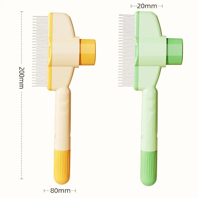 Self-Cleaning Pet Grooming Brush for Dogs & Cats – Massage Comb, One-Button Hair Remover