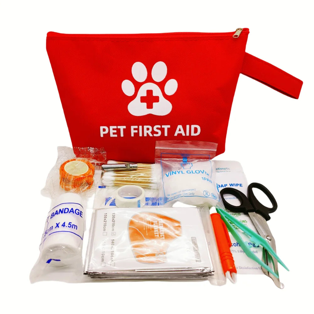 Pet First Aid Kit for Dogs & Cats | 58-Piece Travel Emergency Kit