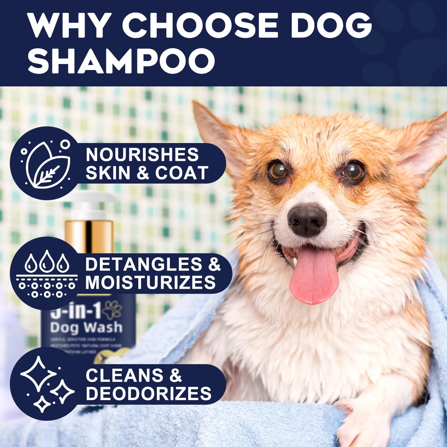 Pet Shampoo for Dogs & Cats – Skin & Coat Care, Odor Removal, 200ml