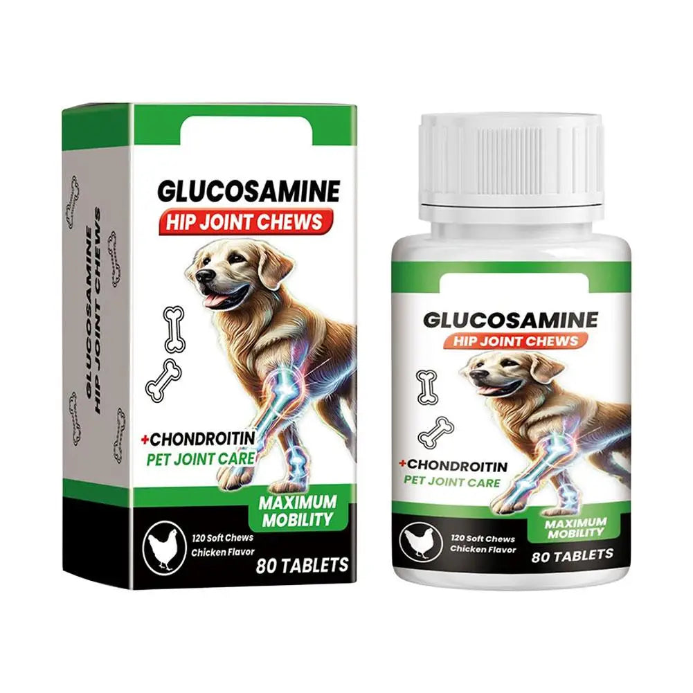 80 Tablets Pet Joint Care Soft Chews Supplement Glucosamine Pet Joint Care Chews Chondroitin Supplement For Dogs Joint Support