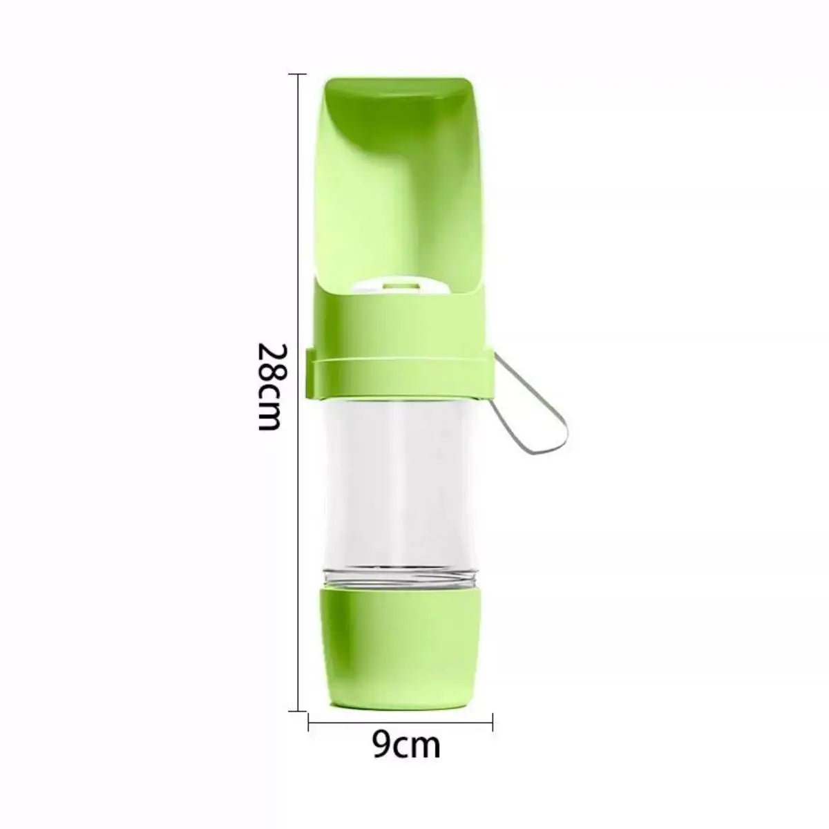 2-in-1 Travel Water Bottle & Food Container for Dogs & Cats – 450ml + 150ml