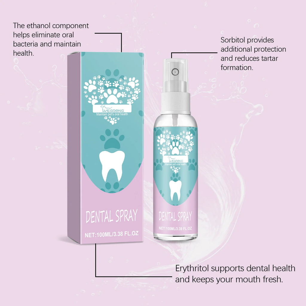 Pet Oral Care Spray for Dogs & Cats – Deep Cleaning, Fresh Breath, Teeth & Gum Care