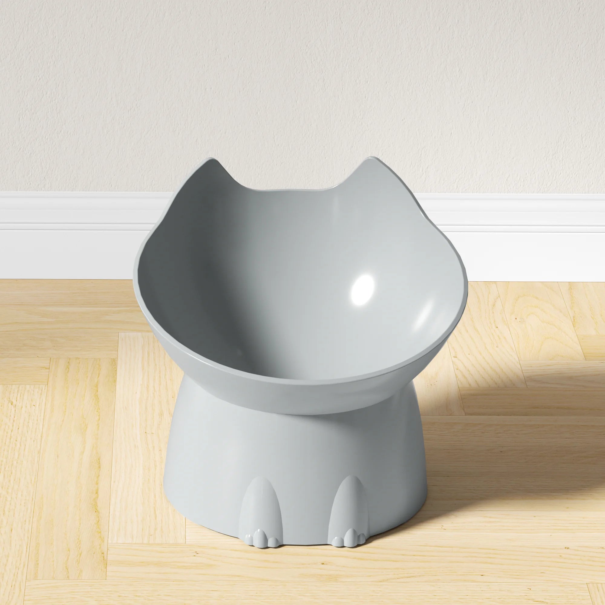 Tilted Elevated Cat Bowl with Neck Protection