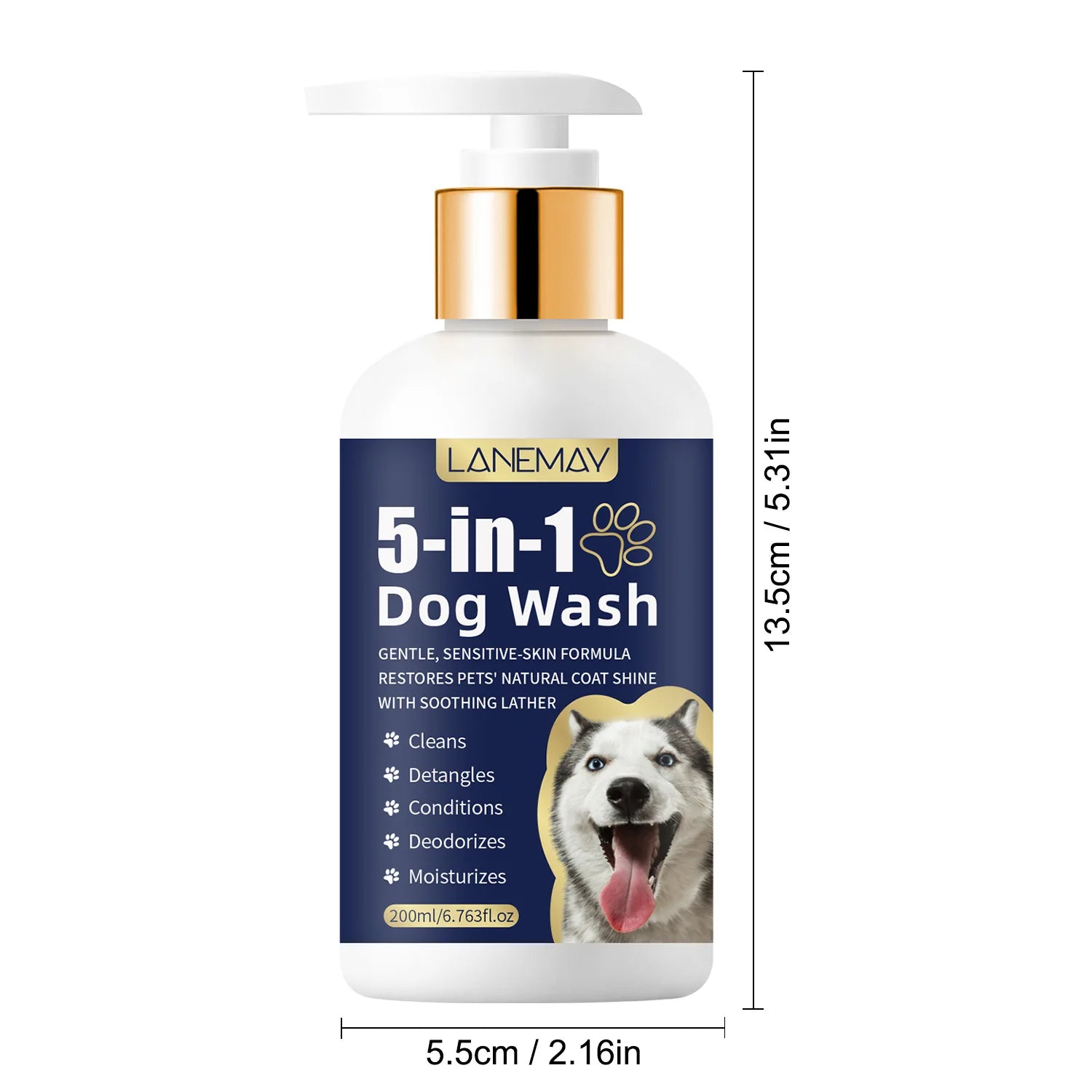 Pet Shampoo for Dogs & Cats – Skin & Coat Care, Odor Removal, 200ml