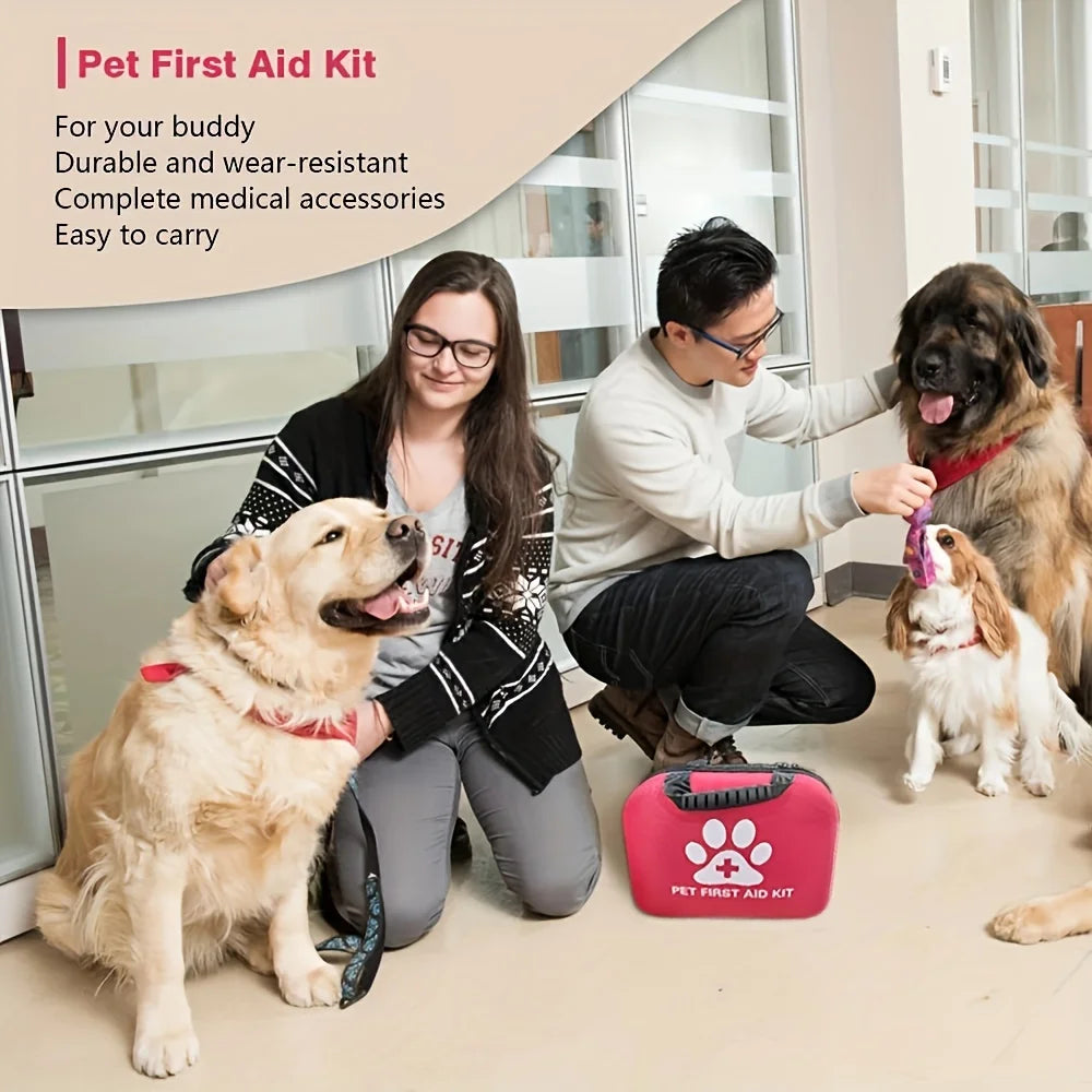 Pet First Aid Kit for All Animals – Emergency Supplies & Blanket, Hiking & Camping