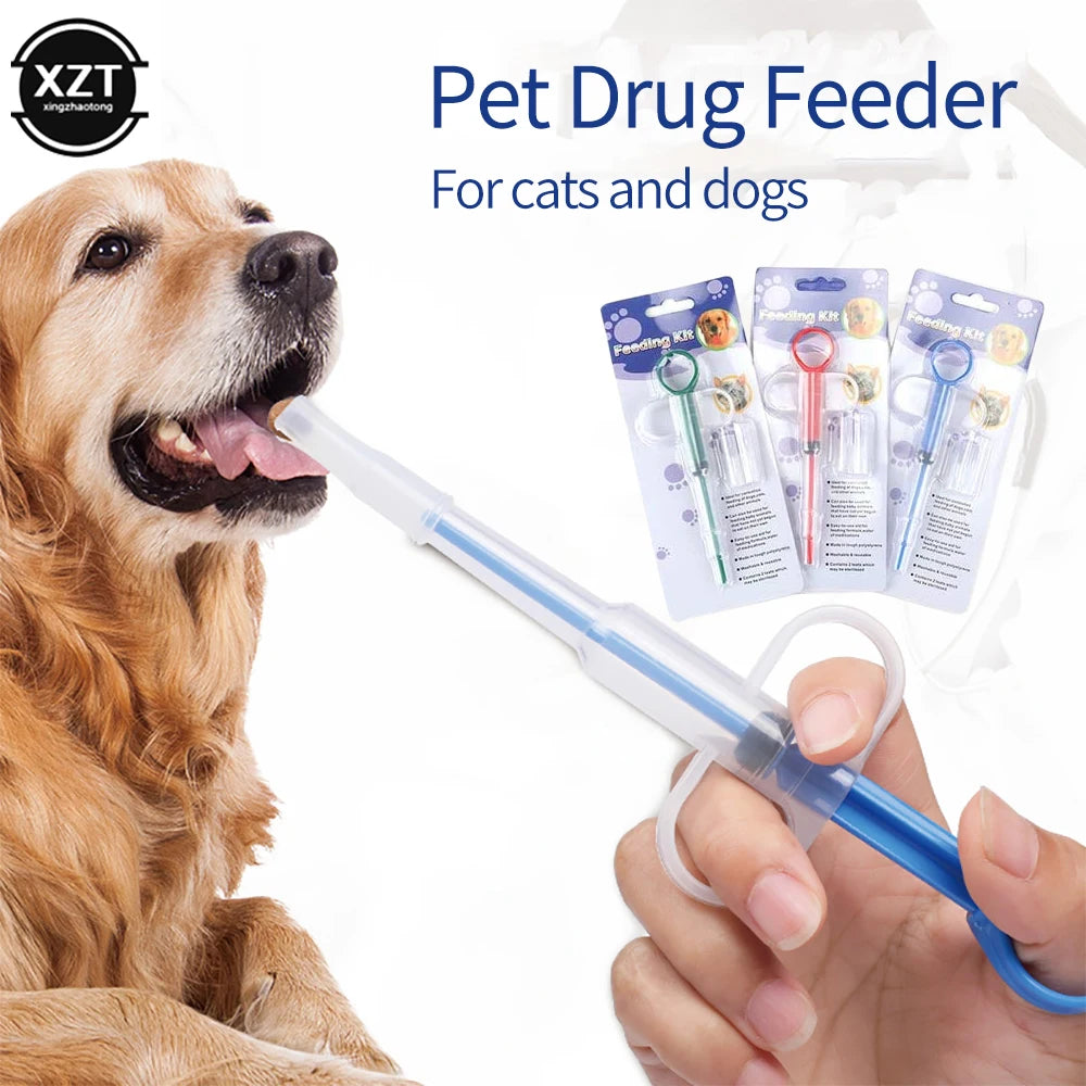 Pet Pill Dispenser & Medicine Syringe for Dogs & Cats – Tablet Gun, Puppy Feeder Kit