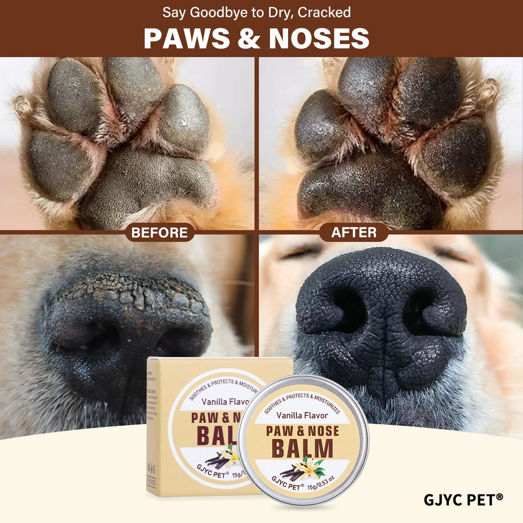 Pet Paw & Nose Balm Dog Cat Vanilla Scent Moisturizing Soothing Anti-Cracking Repairing Dry Cracked Natural Moisturizer