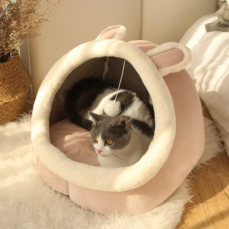 Deep Sleep Cave Bed for Cats & Small Dogs