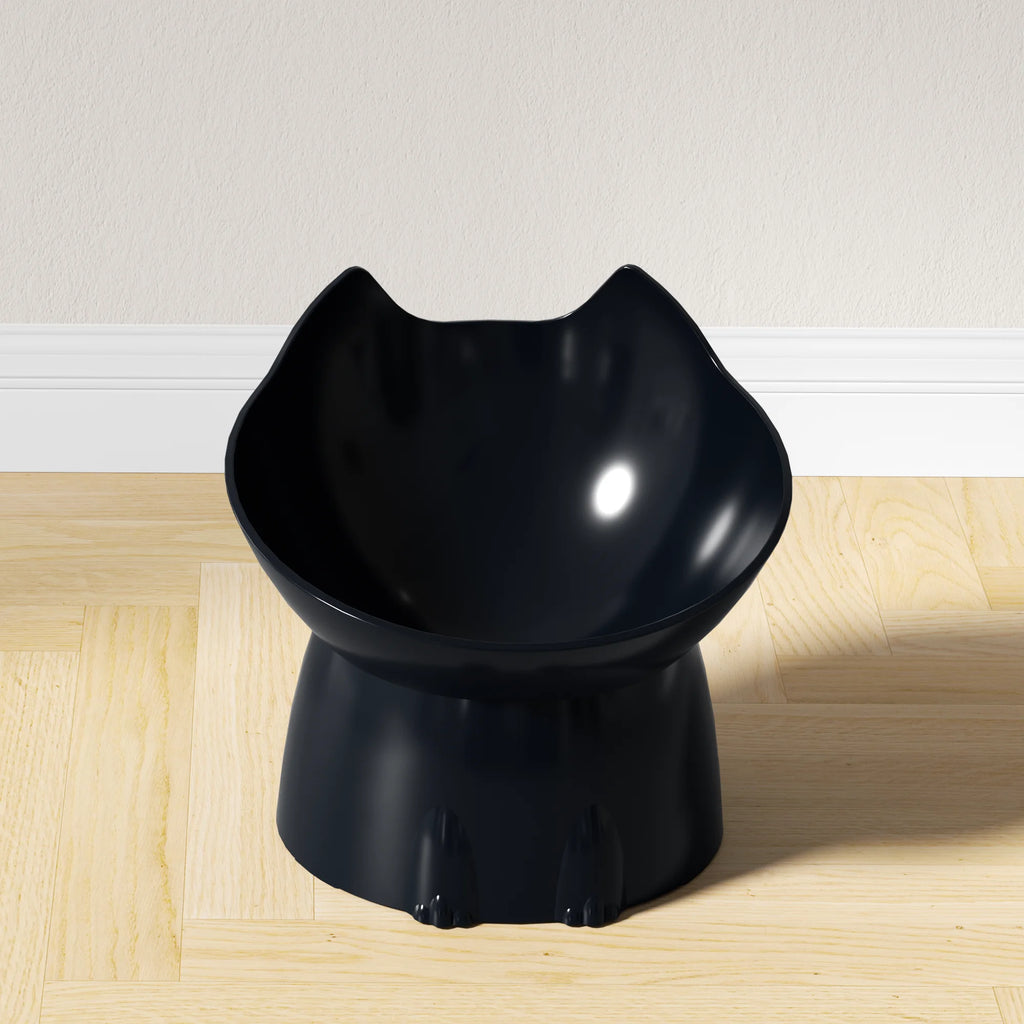 Tilted Elevated Cat Bowl with Neck Protection