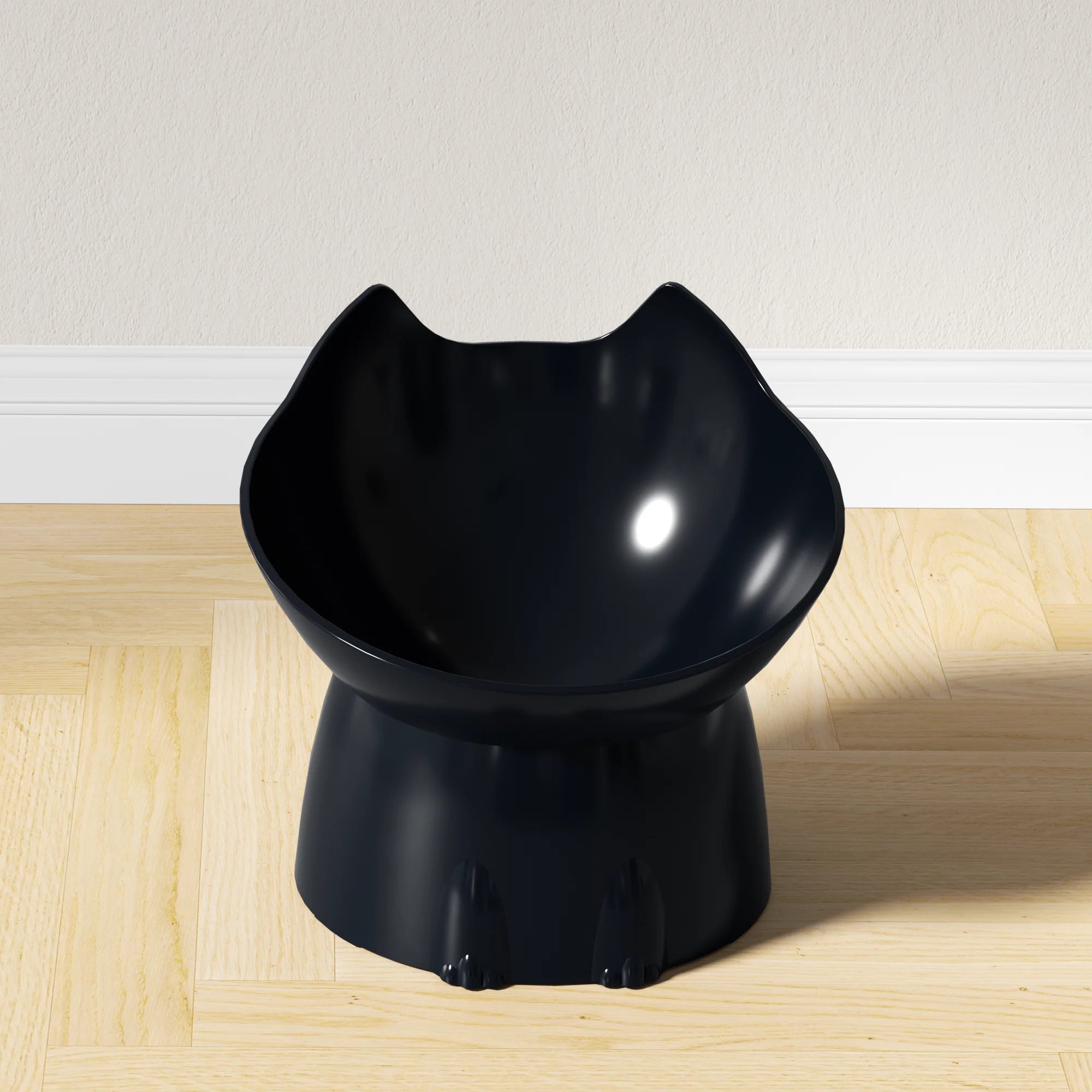 Tilted Elevated Cat Bowl with Neck Protection