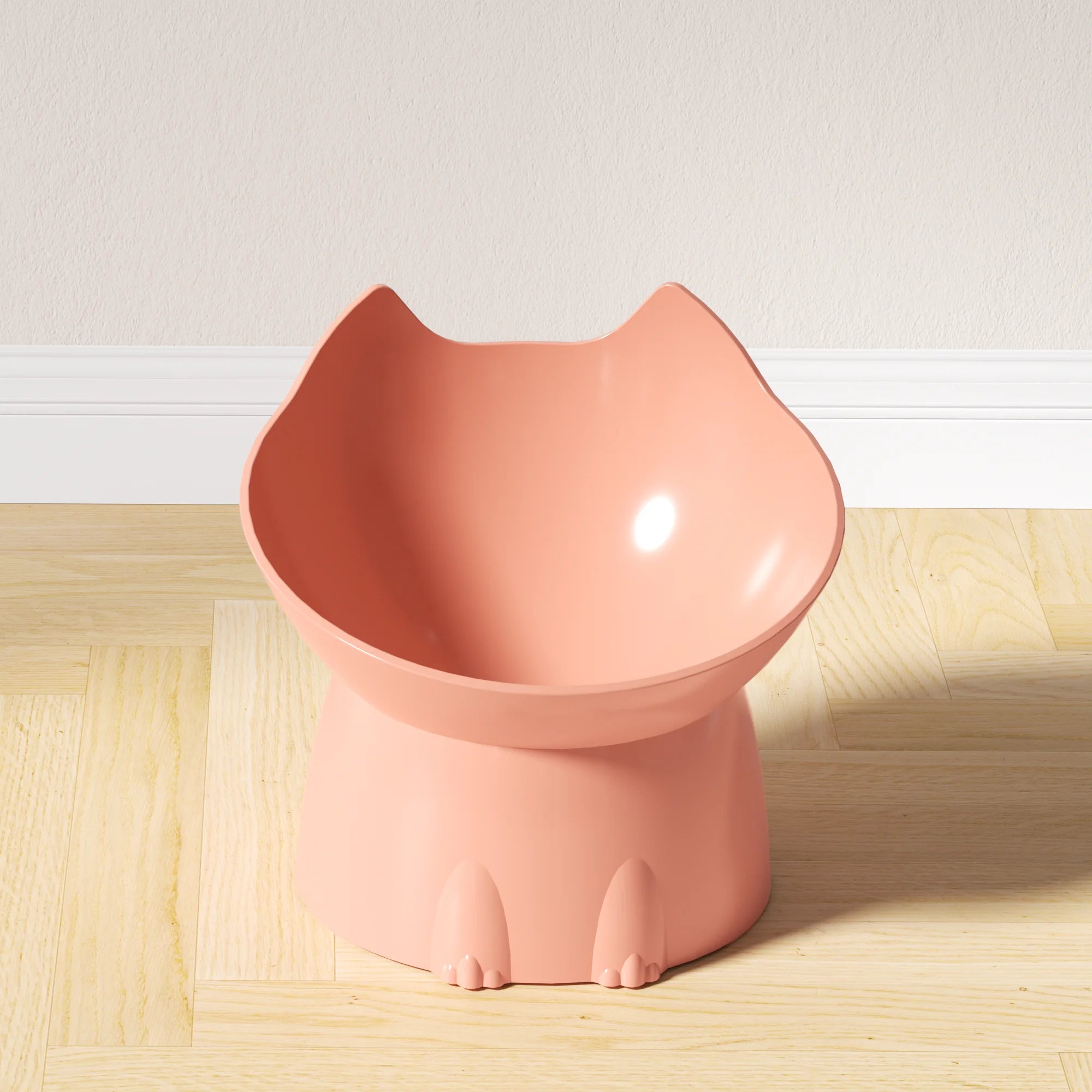 Tilted Elevated Cat Bowl with Neck Protection