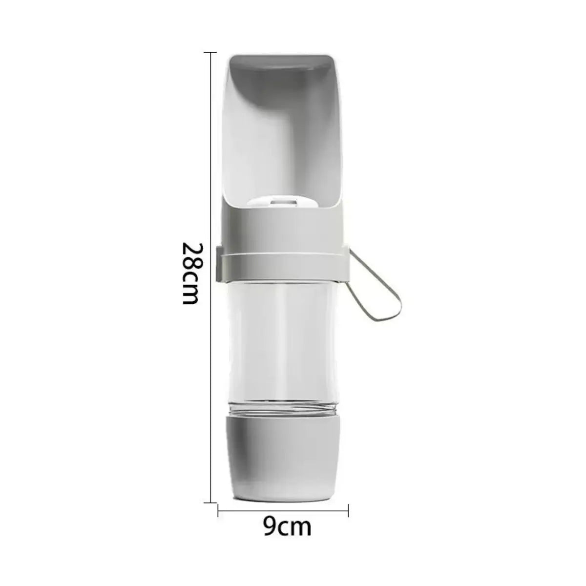 2-in-1 Travel Water Bottle & Food Container for Dogs & Cats – 450ml + 150ml