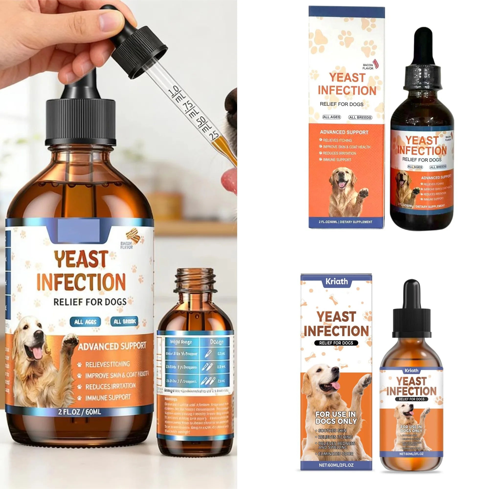 Herbal Skin & Coat Care Drops for Dogs – 3 Gentle Formulas, 60ml