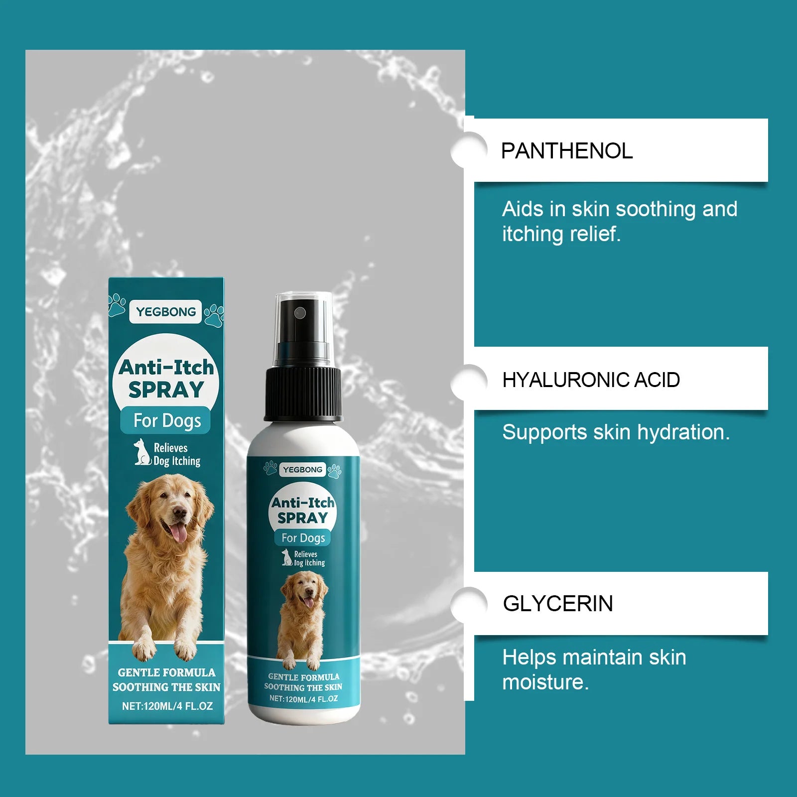 Pet Skin Care Spray for Dogs, Cats & Farm Animals – Gentle Formula, Relieves Skin Discomfort